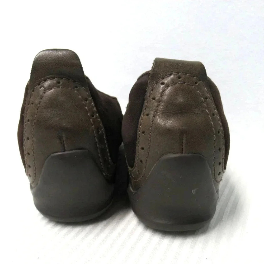 Hiking Outdoors Trail Merrell Slip On Brown Leather & Suede Shoes Women Size 7.5 - Picture 4 of 7